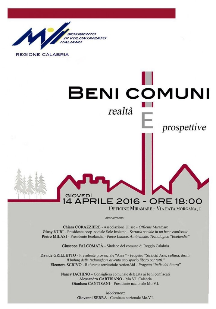Beni Comuni - Reggio Calabria 14-4-2016 ore 18