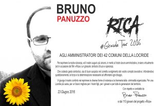 Rica Bruno Panuzzo Girasole ai sindaci della locride