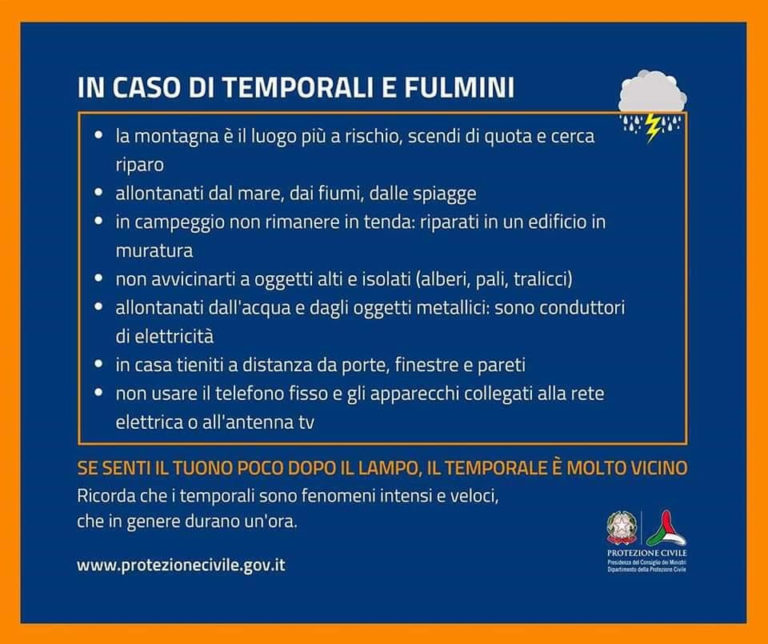 Cosa Fare In Caso Di Temporali E Fulmini I Consigli Della Protezione