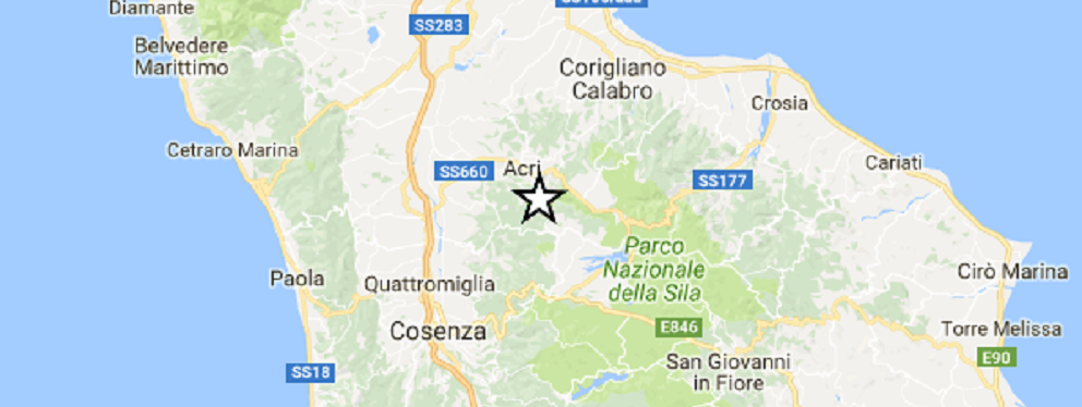 Terremoto: Scossa di magnitudo 2.5 in Calabria
