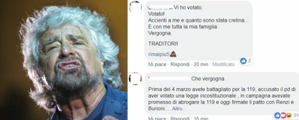 I No Vax insultano Beppe Grillo dopo la firma del Patto per la Scienza