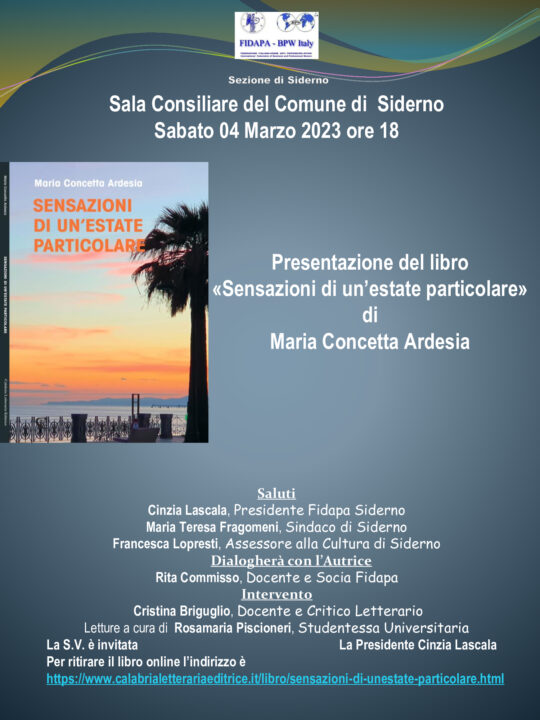 Oggi A Siderno La Presentazione Del Libro Sensazioni Di Unestate