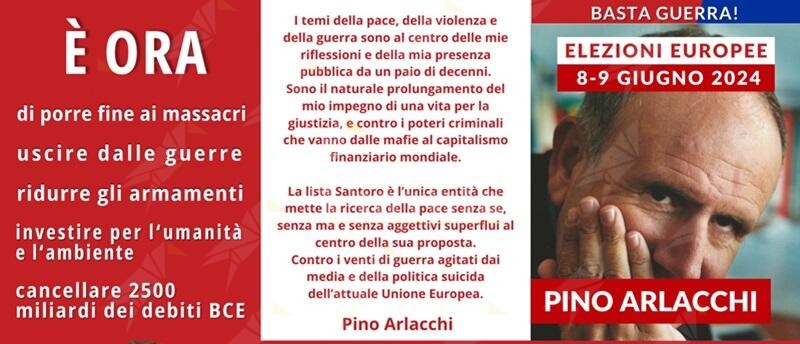 Elezioni europee, il candidato della lista “Pace, Terra e Dignità” Pino Arlacchi incontra i cittadini a Roccella Jonica
