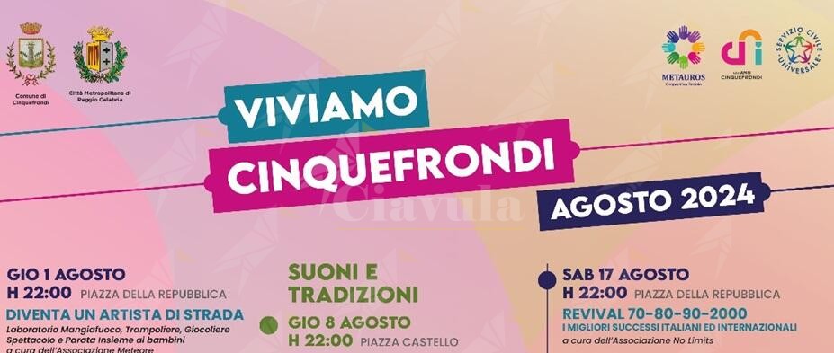 Agosto ricco di eventi a Cinquefrondi, presentato il calendario completo