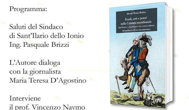 A Sant’Ilario dello Ionio la presentazione del libro “Feudi, ceti e poteri nella Calabria meridionale”