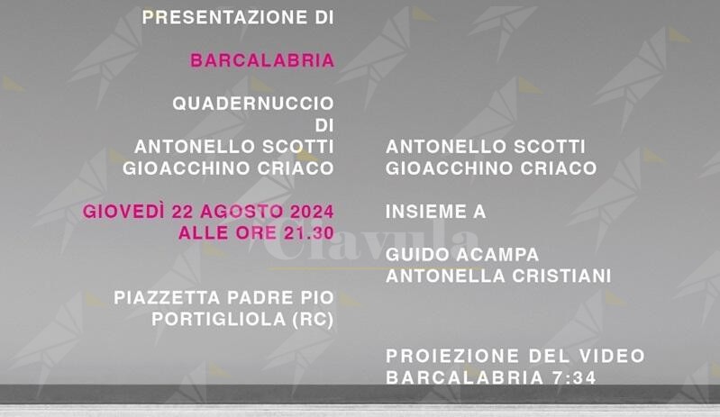 A Portigliola la presentazione di “Barcalabria”, omaggio artistico alla Calabria Ionica