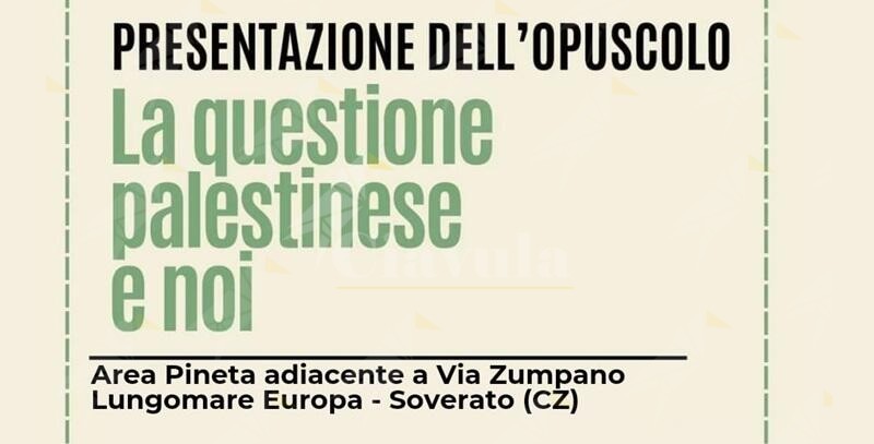 A Soverato la presentazione dell’opuscolo “La questione Palestinese e noi”