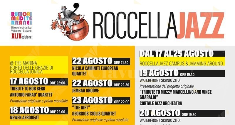 Domani a Roccella Jonica l’apertura del Festival Jazz Rumori Mediterranei