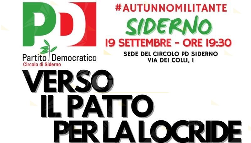 Il PD di Siderno organizza l’evento “Verso il Patto per la Locride”