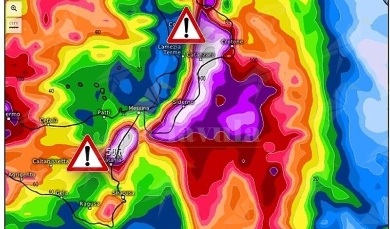 Un ciclone mediterraneo spaventa la Calabria: pericolo alluvioni e allagamenti nel weekend