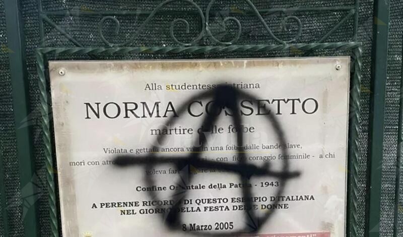 Vandalizzata a Reggio la targa in memoria di Norma Cossetto, studentessa vittima delle foibe