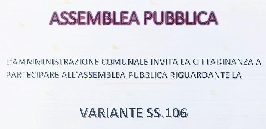 L’amministrazione di Caulonia organizza un incontro pubblico per discutere della variante della SS106