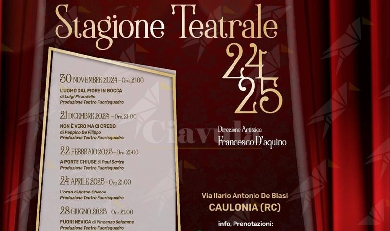 Il teatro Fuorisquadro di Caulonia presenta la  stagione 2024-2025