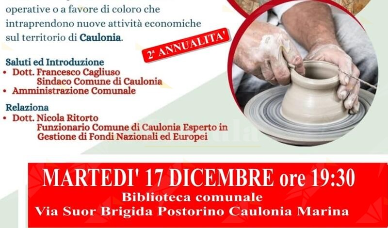 Contributi alle attività commerciali, artigianali e agricole: incontro informativo a Caulonia