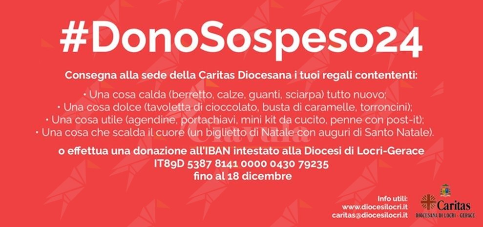 la Caritas Diocesana di Locri-Gerace aderisce alla campagna “Dono Sospeso”