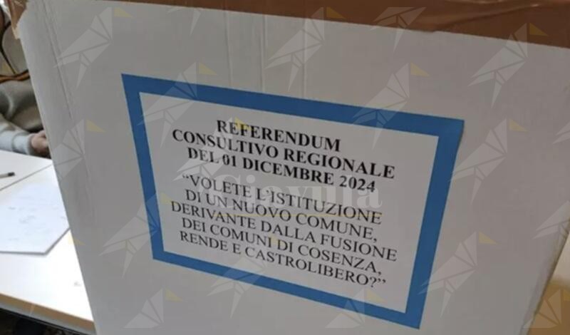 Referendum “Città unica” di Cosenza: vince il no con il 58,23%