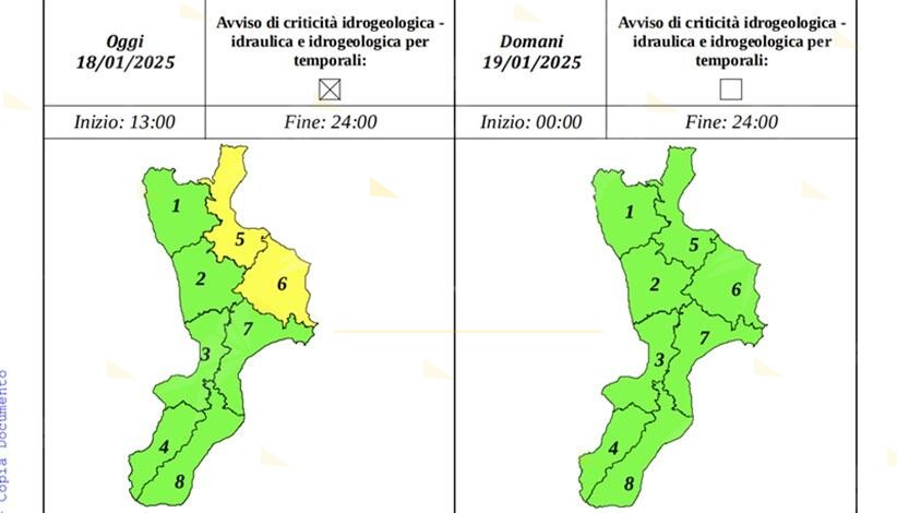 Calabria, meteo in netto miglioramento. L’allerta passa da arancione a verde