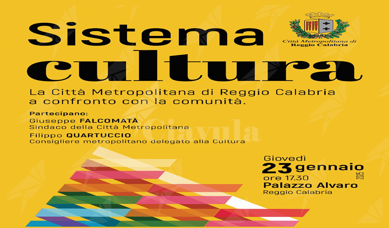 Domani appuntamento a Reggio Calabria per la conferenza “Sistema cultura”