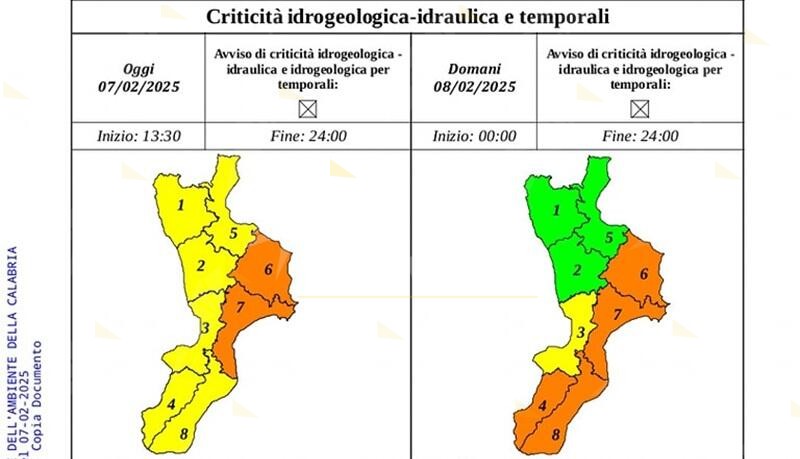 Condizioni meteo in peggioramento sulla Calabria