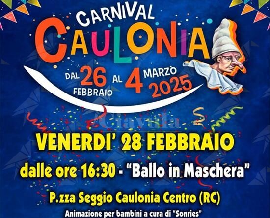 Oggi a Caulonia ballo in maschera e animazione per bambini ed il convegno “Carnevale: storia e poesia”